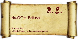 Maár Edina névjegykártya